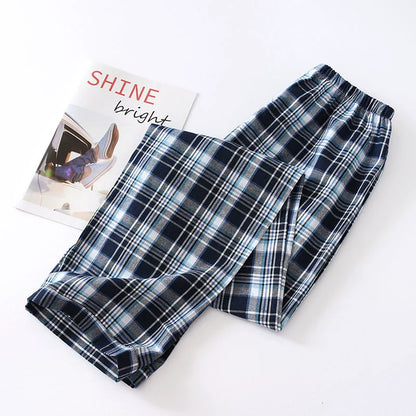 Men Pure Cotton Spring and Summer Pajama Pants