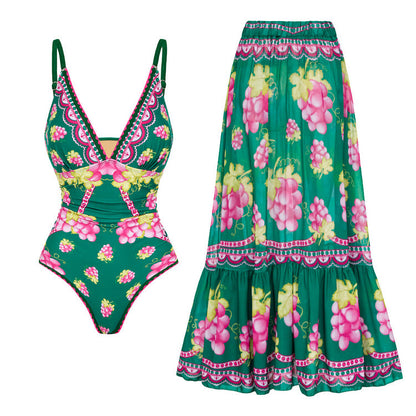 Swimsuit One-Piece Mid-Length Dress Set