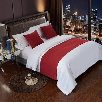 Hotel Bedding Decorative Cloth Bed Runner Bedspread Pure Color