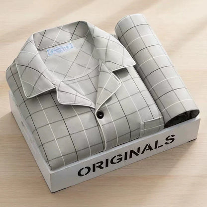 Men's Pajamas Sleepwear Long Sleeves Pants Two-piece Set Pure Cotton