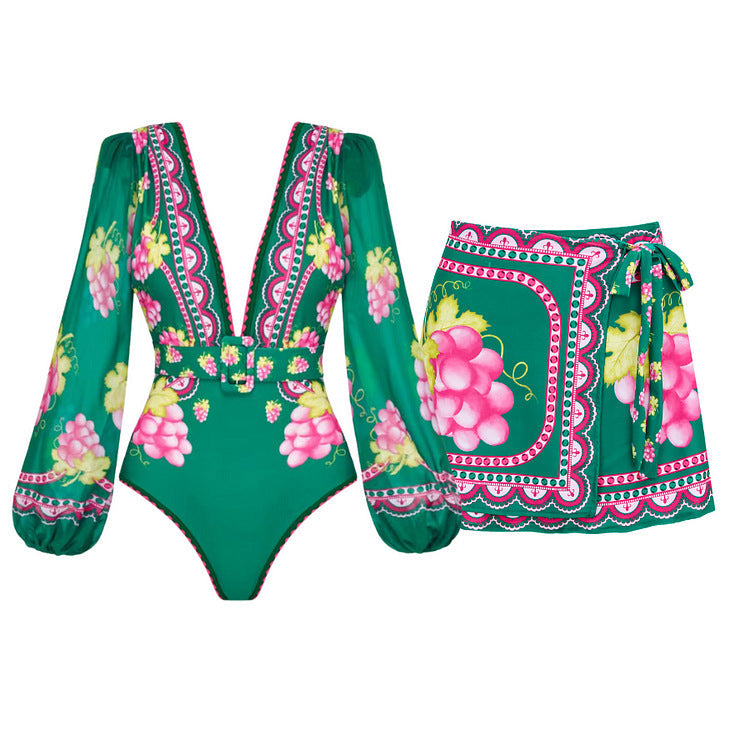 Swimsuit One-Piece Mid-Length Dress Set