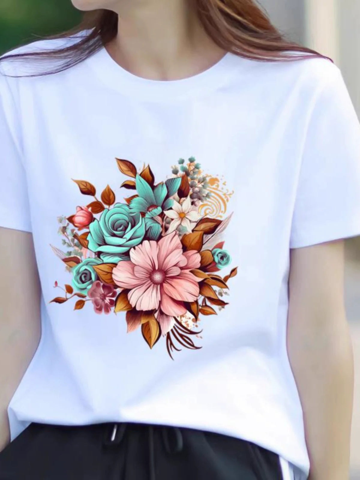Summer Short sleeve Casual Thin Print T-shirts