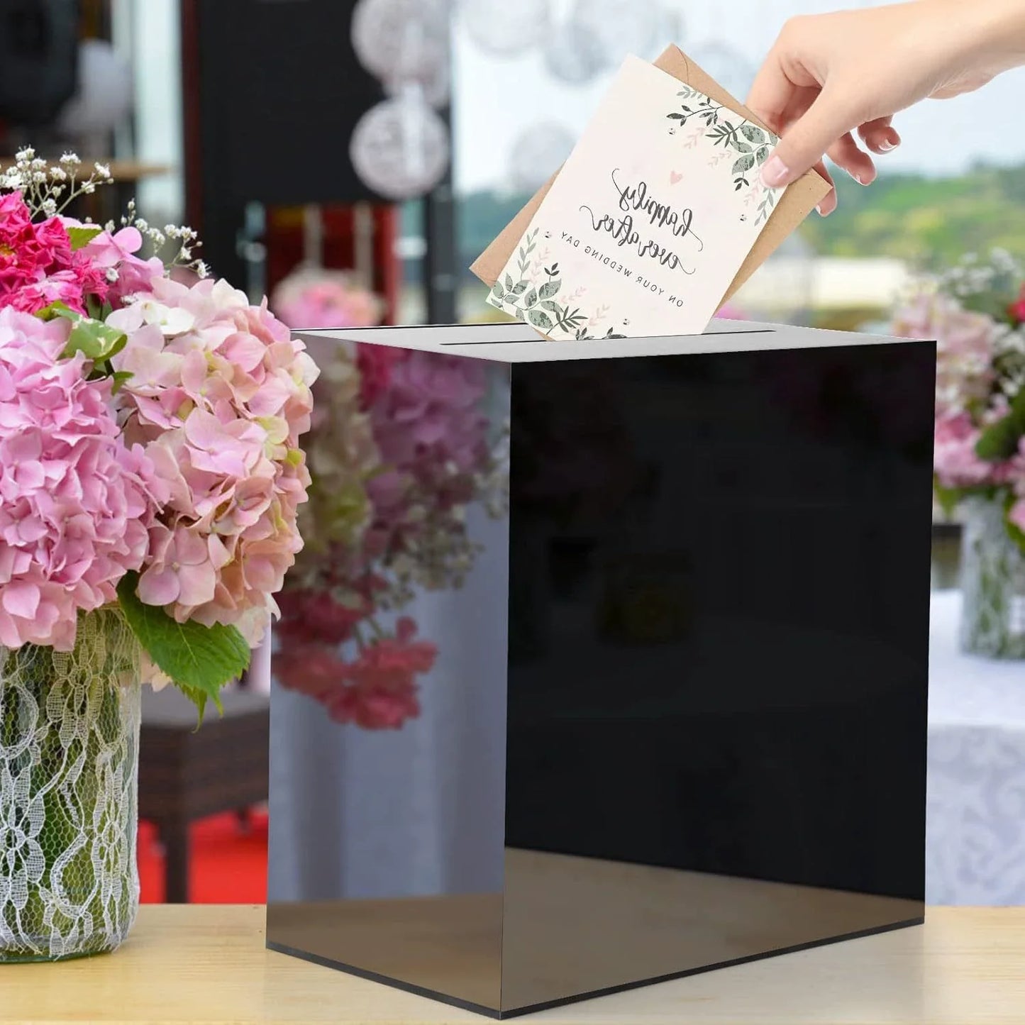 Frosted Transparent Acrylic Wedding Cassette Money Box Decorative Box Wedding Gift Box