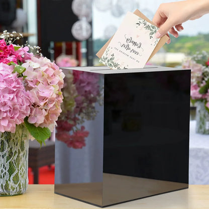 Frosted Transparent Acrylic Wedding Cassette Money Box Decorative Box Wedding Gift Box