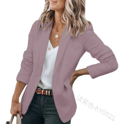 Solid Color One-Button European and American Jacket Suit Collar