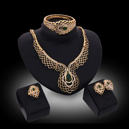 Fashion Inlaid Jewel Rhinestone Clavicle Chain Women's Banquet Earrings