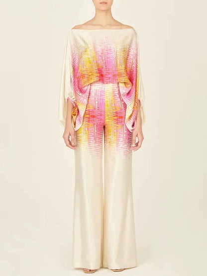 Women's Loose and Irregular off-Neck Wide Leg Pants
