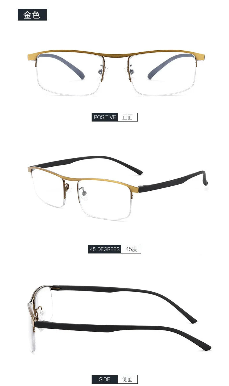 German Reading Glasses Men's Dual-Use HD Smart Ultra Light Glasses Automatic Zoom Progressive Presbyopic Glasses Anti-Blue Light