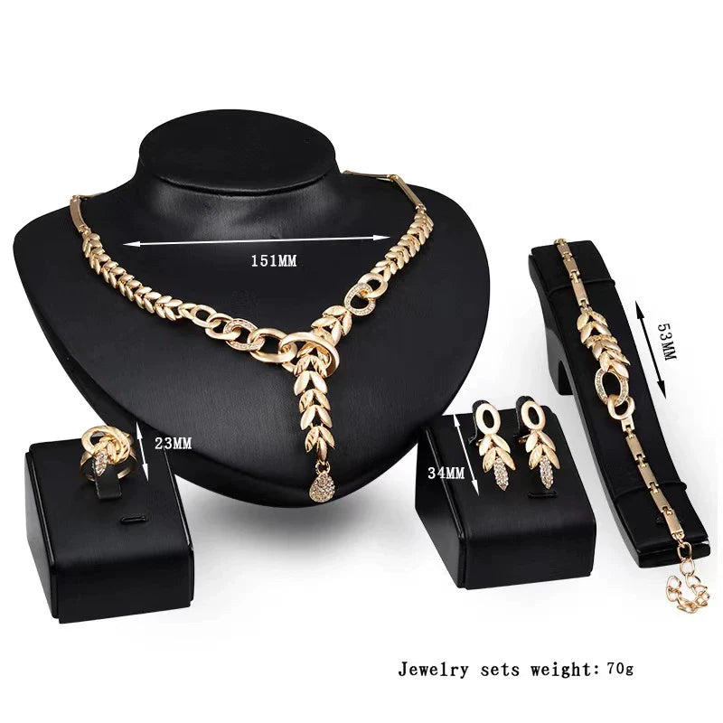 Fashion Inlaid Jewel Rhinestone Clavicle Chain Women's Banquet Earrings