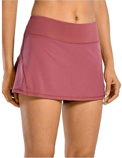 Women's Sports Tennis Golf Skirt Pants Mid-waist Pleated