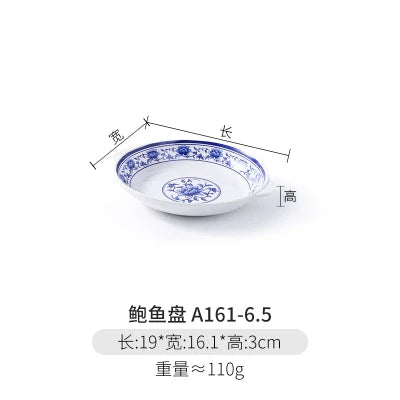 Melamine Dinnerware Blue and White Porcelain Snack Plate Special-Shaped Creative Tableware Commercial Use