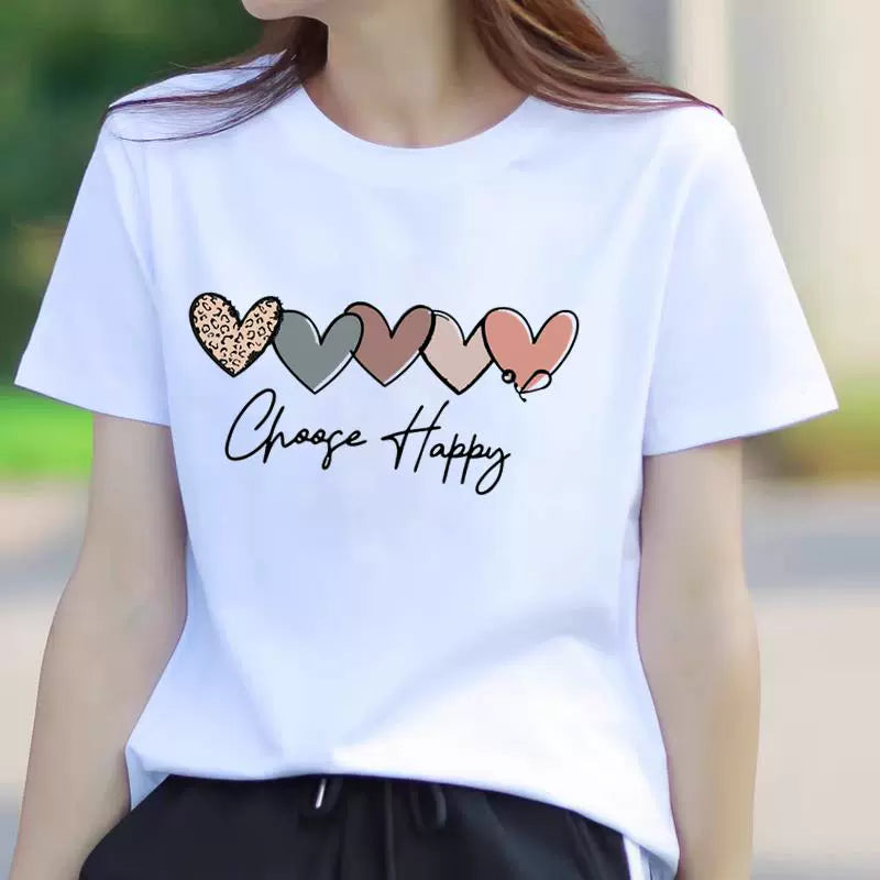 Summer Short sleeve Casual Thin Print T-shirts