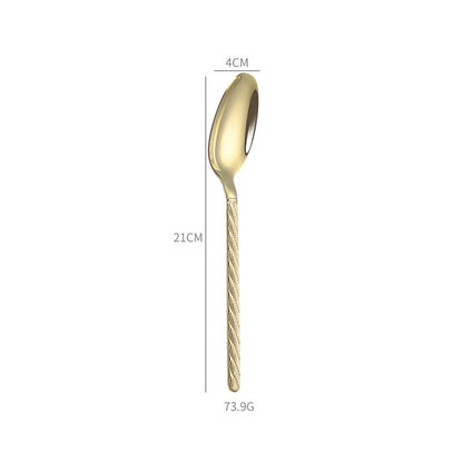 Home 304 Stainless Steel Steak Western Tableware Knife Fork Spoon 4 Pieces Combination Set Rice Spoon