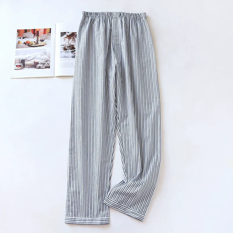 Men Pure Cotton Spring and Summer Pajama Pants