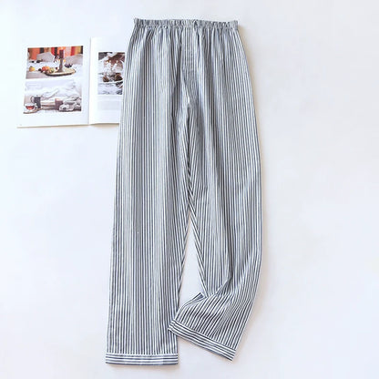 Men Pure Cotton Spring and Summer Pajama Pants