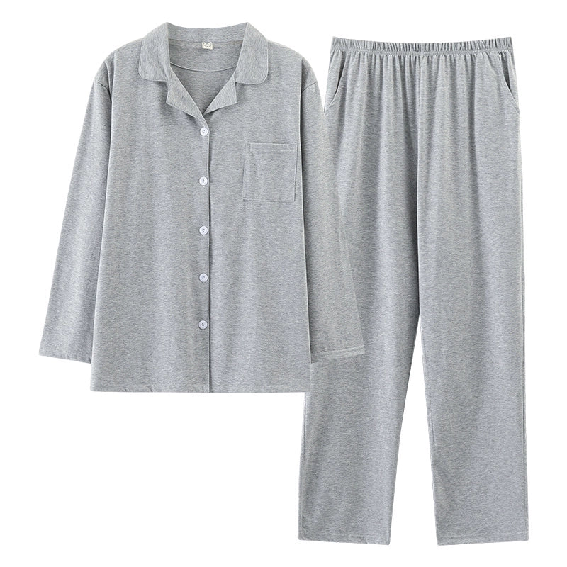 Pure Cotton Thin Plaid Unisex Pajamas for Men and Women Spring and Autumn Long Sleeves Plus Size Outerwear