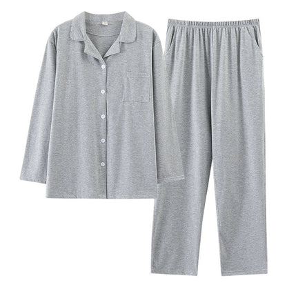 Pure Cotton Thin Plaid Unisex Pajamas for Men and Women Spring and Autumn Long Sleeves Plus Size Outerwear