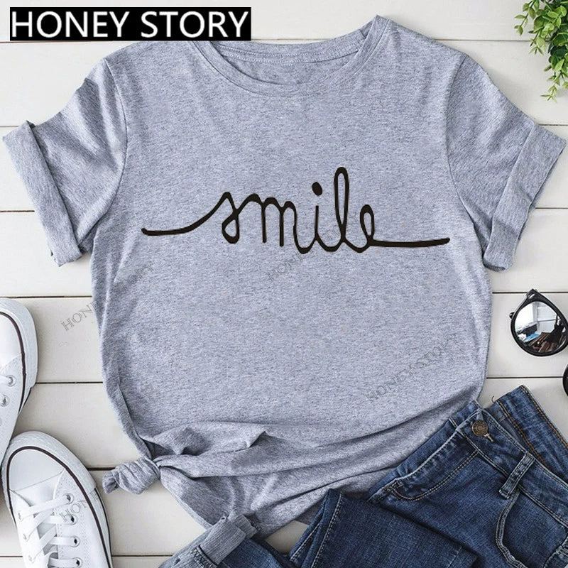 Short Sleeve T-Shirts Round Neck Cartoon Printing Comfortable
