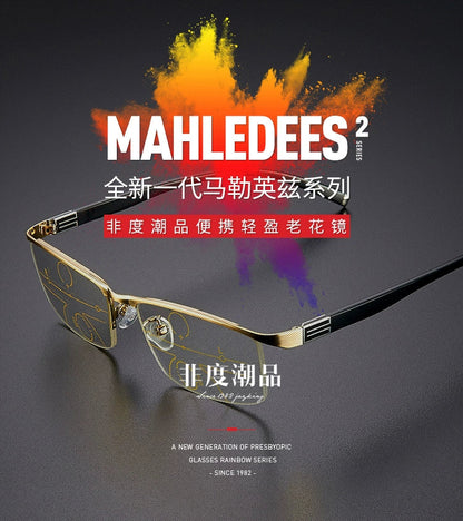 German Reading Glasses Men's Dual-Use HD Smart Ultra Light Glasses Automatic Zoom Progressive Presbyopic Glasses Anti-Blue Light