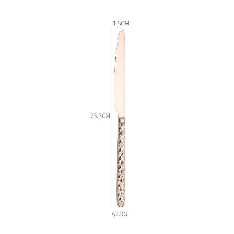 Home 304 Stainless Steel Steak Western Tableware Knife Fork Spoon 4 Pieces Combination Set Rice Spoon