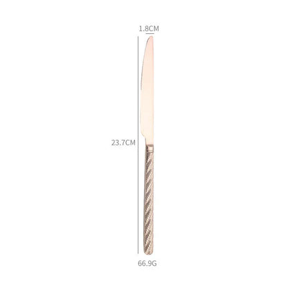 Home 304 Stainless Steel Steak Western Tableware Knife Fork Spoon 4 Pieces Combination Set Rice Spoon