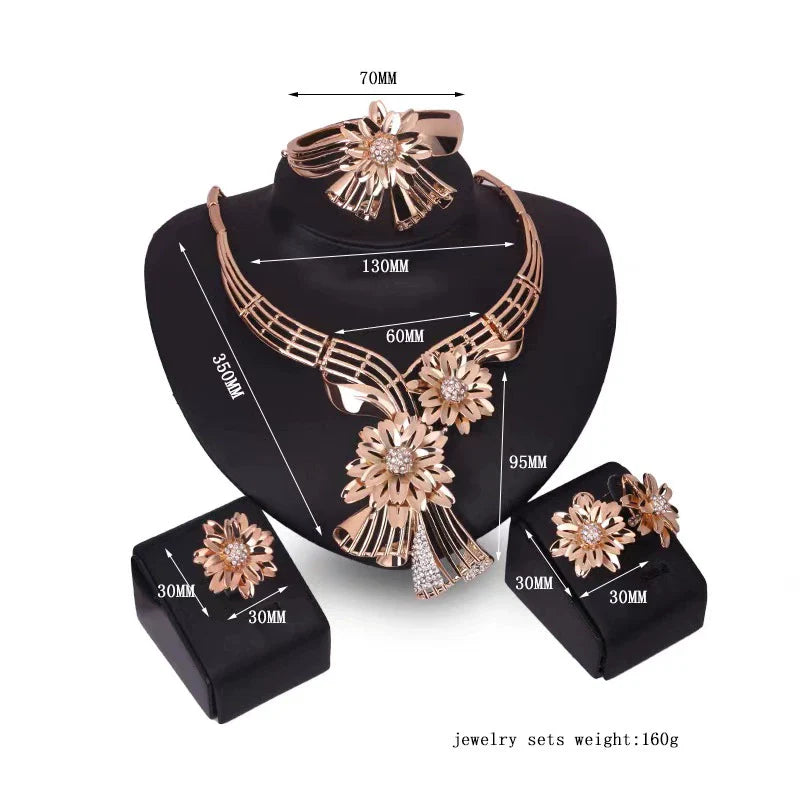 Fashion Inlaid Jewel Rhinestone Clavicle Chain Women's Banquet Earrings