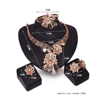 Fashion Inlaid Jewel Rhinestone Clavicle Chain Women's Banquet Earrings