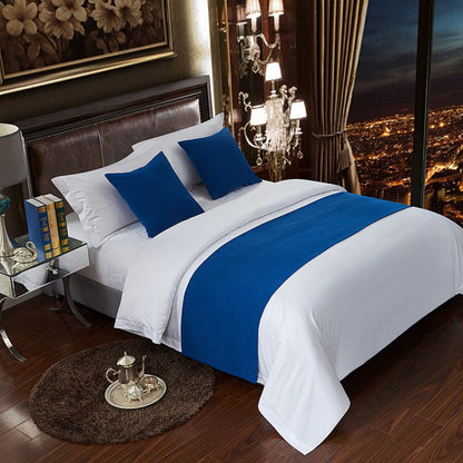 Hotel Bedding Decorative Cloth Bed Runner Bedspread Pure Color