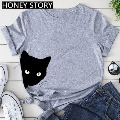 Short Sleeve T-Shirts Round Neck Cartoon Printing Comfortable