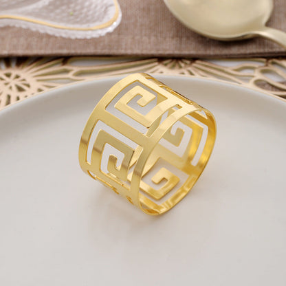 10-Piece High-End Jacquard Napkin Cloth and Rings Home Restaurant Banquet Napkin Cloth 48 * 48cm