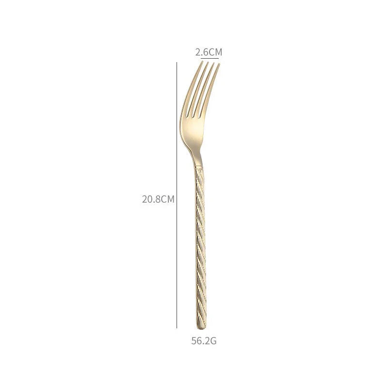 Home 304 Stainless Steel Steak Western Tableware Knife Fork Spoon 4 Pieces Combination Set Rice Spoon