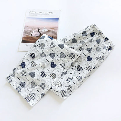 Men Pure Cotton Spring and Summer Pajama Pants