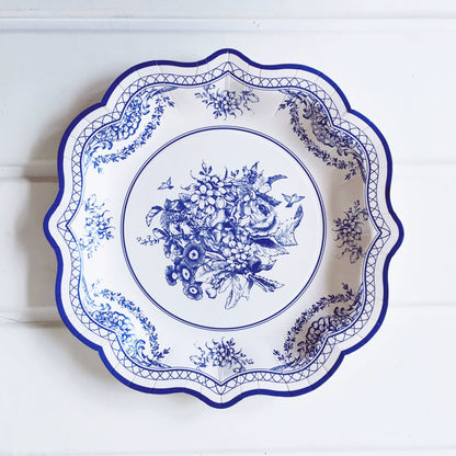 Blue and White Porcelain Series Disposable Paper Plate Chinese Style