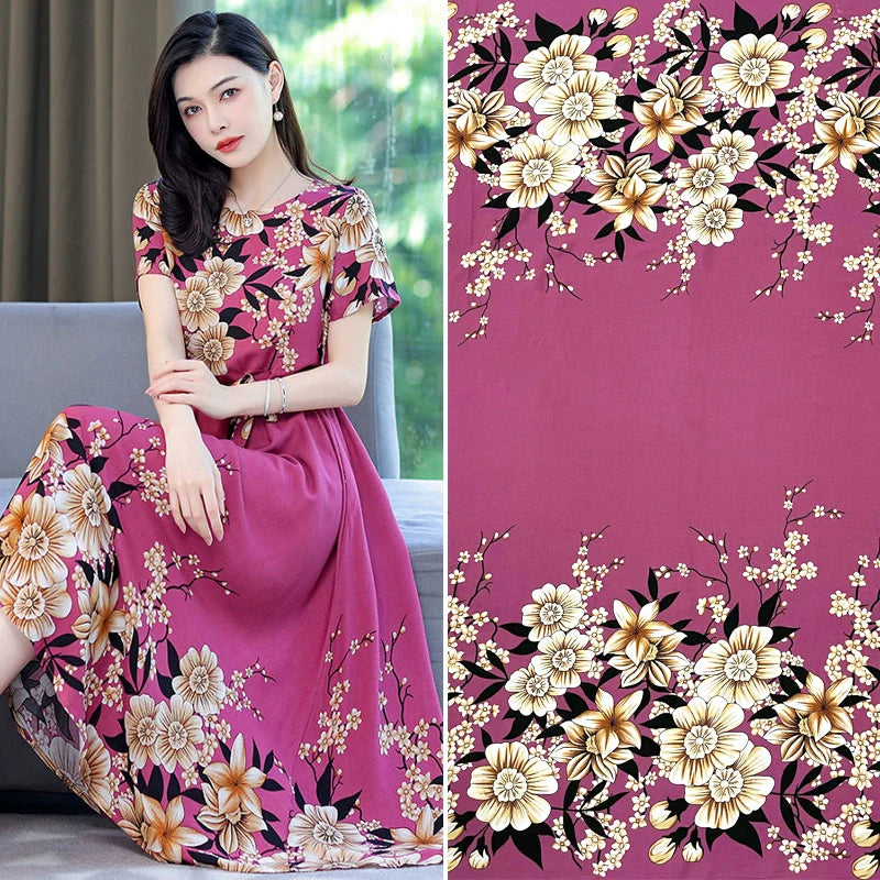 Silk Synthetic Cotton Rayon Cloth Mulberry Summer Loungewear Pajamas Dress