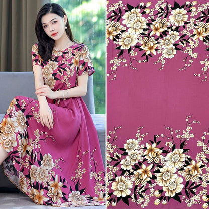 Silk Synthetic Cotton Rayon Cloth Mulberry Summer Loungewear Pajamas Dress