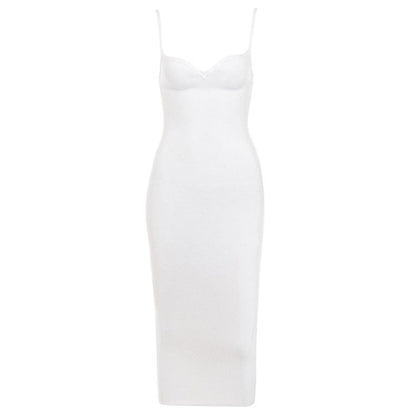 European and American Sexy Strappy Low-Cut Stretch Tight Dress
