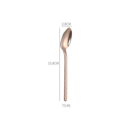 Home 304 Stainless Steel Steak Western Tableware Knife Fork Spoon 4 Pieces Combination Set Rice Spoon