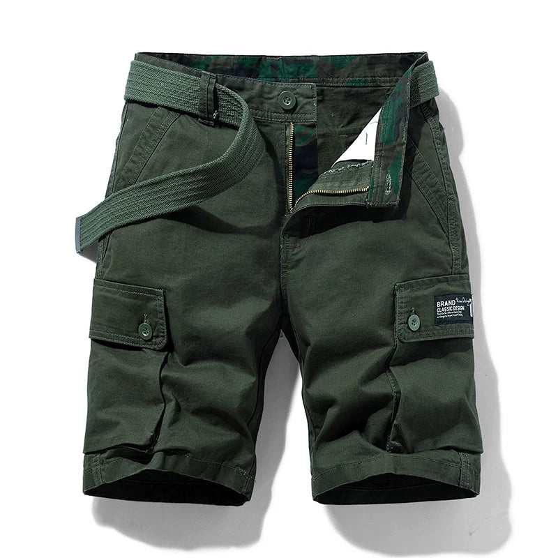 Men's Summer Straight-leg Casual Multi-Pocket Cotton Parka Shorts