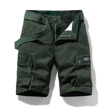 Men's Summer Straight-leg Casual Multi-Pocket Cotton Parka Shorts