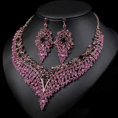 Women's Geometric European and American-Style Luxury Gemstone Necklace Dress