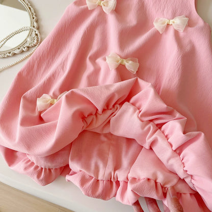 Summer K-style Sleeveless Vest Dress Baby Bows