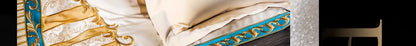 European High-End Pure Cotton Satin Luxury Embroidery Bedding Set 4 PCs Set / 10 PCs Set