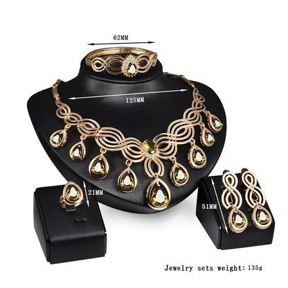 Fashion Inlaid Jewel Rhinestone Clavicle Chain Women's Banquet Earrings