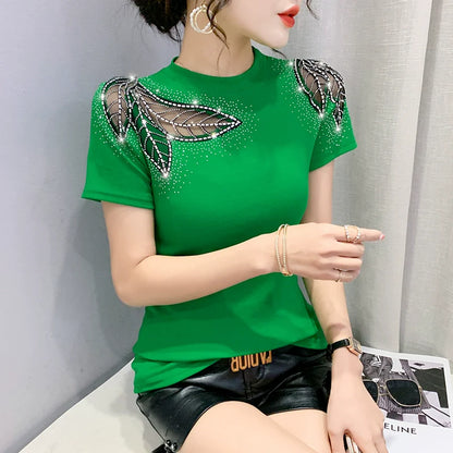 European Station Spring/Summer New Round Neck Slim Short Sleeve