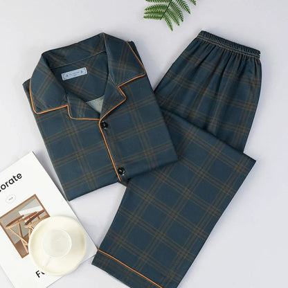 Men's Pajamas Sleepwear Long Sleeves Pants Two-piece Set Pure Cotton