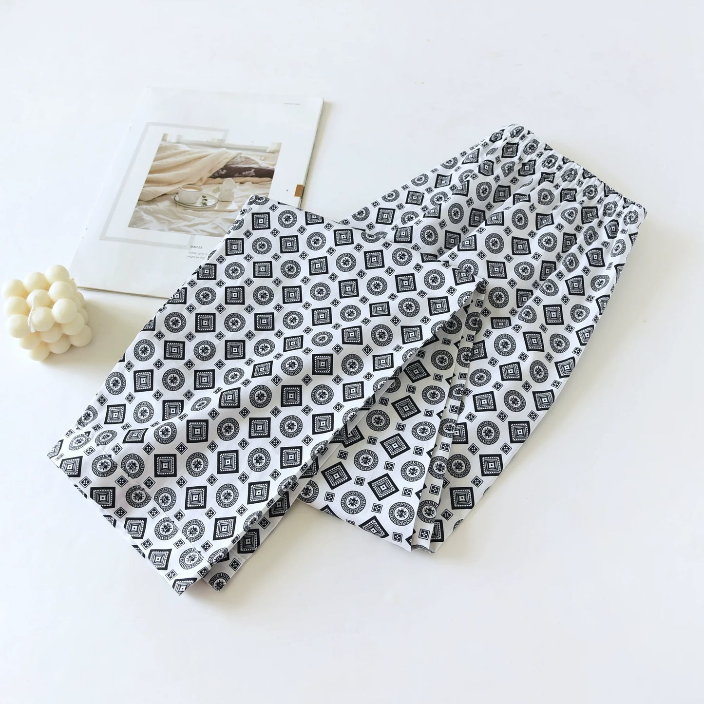 Men Pure Cotton Spring and Summer Pajama Pants