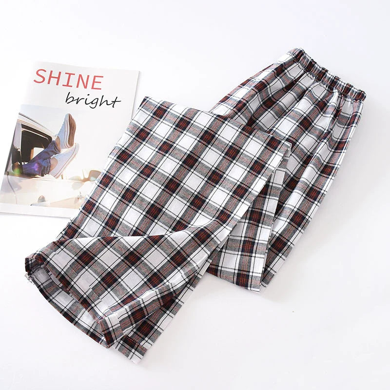 Men Pure Cotton Spring and Summer Pajama Pants
