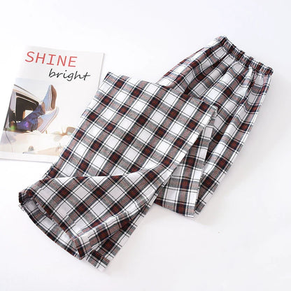 Men Pure Cotton Spring and Summer Pajama Pants
