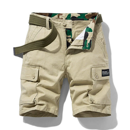 Men's Summer Straight-leg Casual Multi-Pocket Cotton Parka Shorts