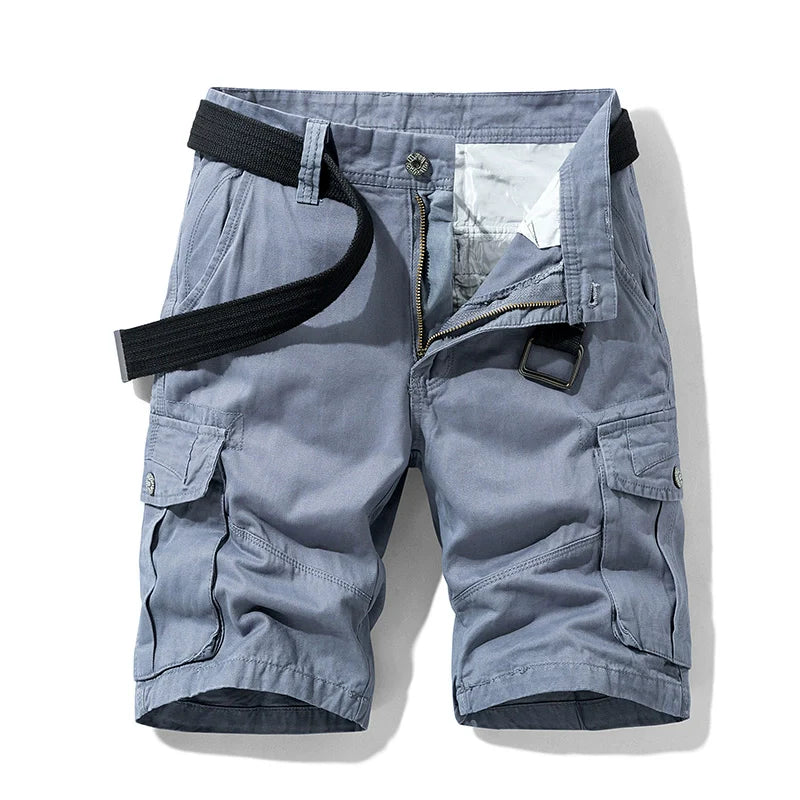 Men's Summer Straight-leg Casual Multi-Pocket Cotton Parka Shorts